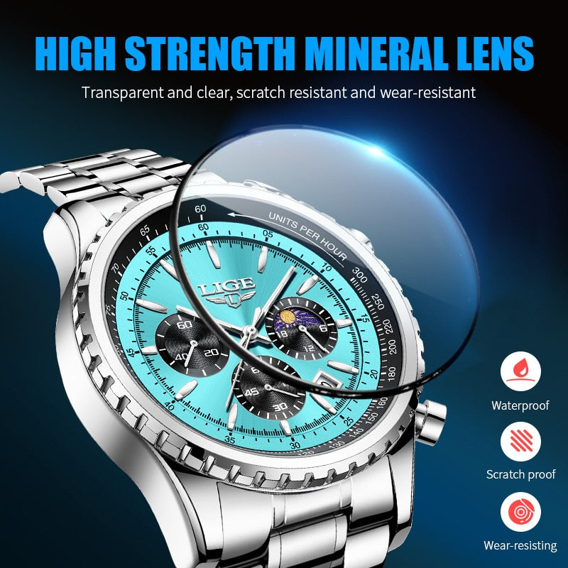 2023 LIGE Quartz Lumious Watch