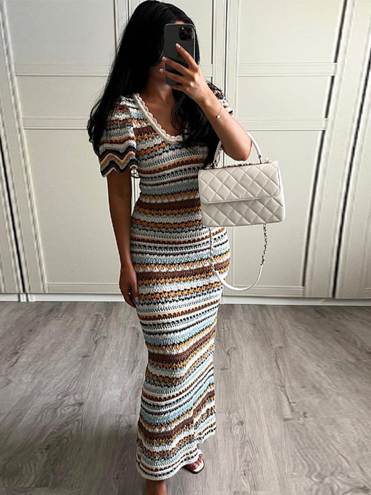 Striped Crochet Dress