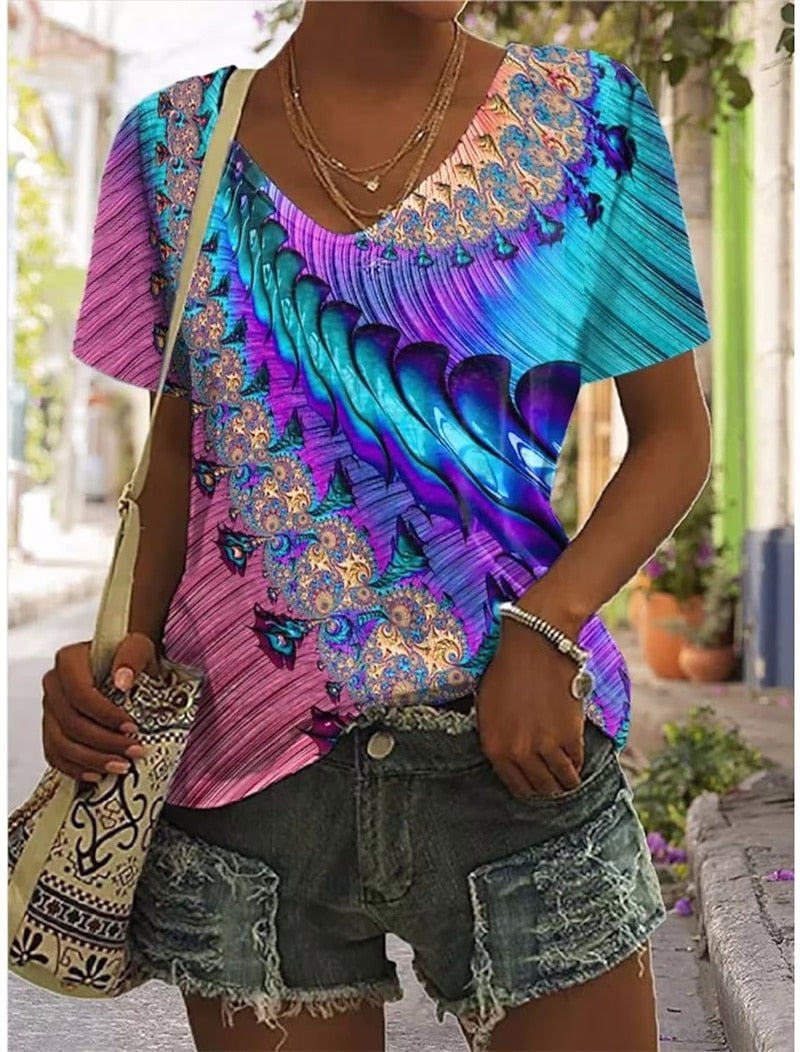 Ethnic Style Print T-Shirt