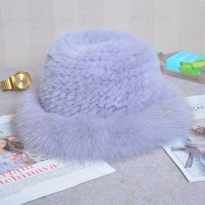 Knitted Mink Fur Hat