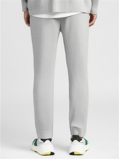 Pleated Cropped Casual Pants