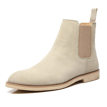 Pointed Suede Chelsea Boots