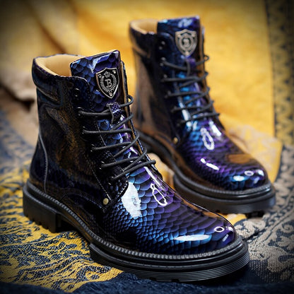 Snakeskin Motorcycle Boots