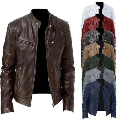 Faux Leather Aviator Jacket