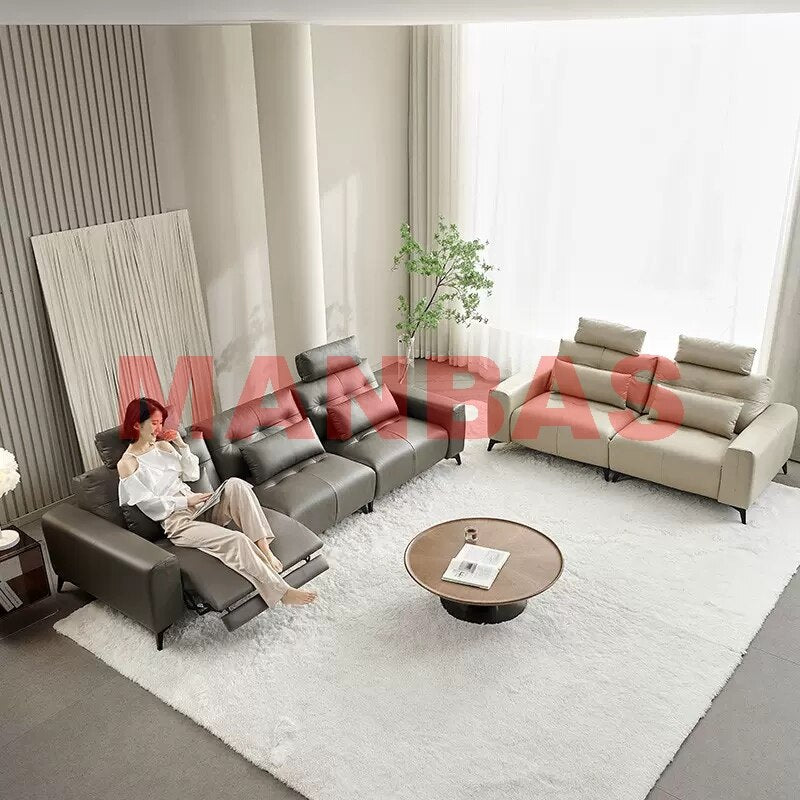 Italian Leather Electric Reclining Sofa Set