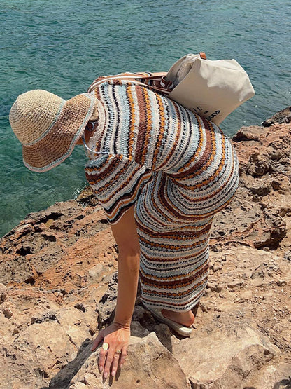 Striped Crochet Dress
