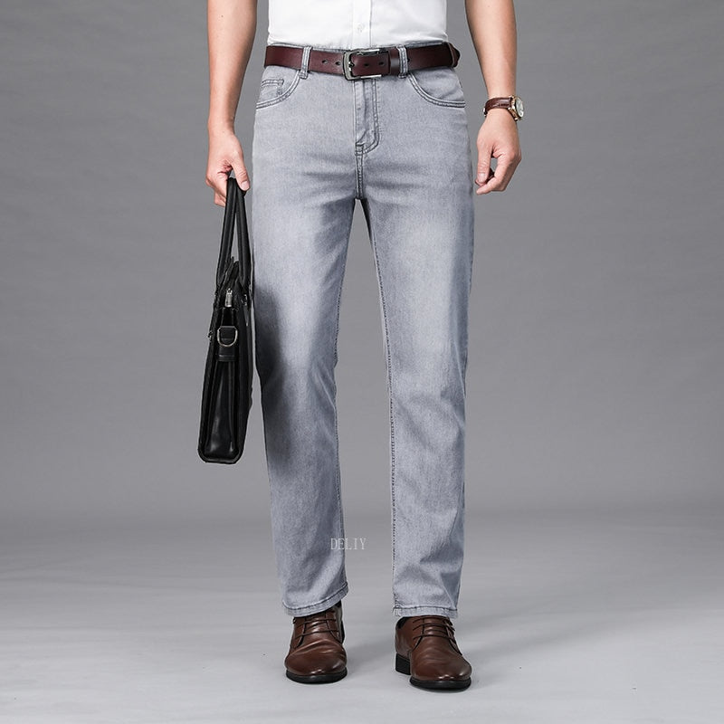 Straight Lightweight Cotton Stretch Jeans