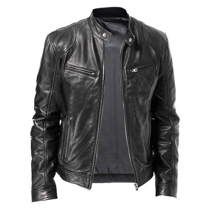 Faux Leather Slim Jacket