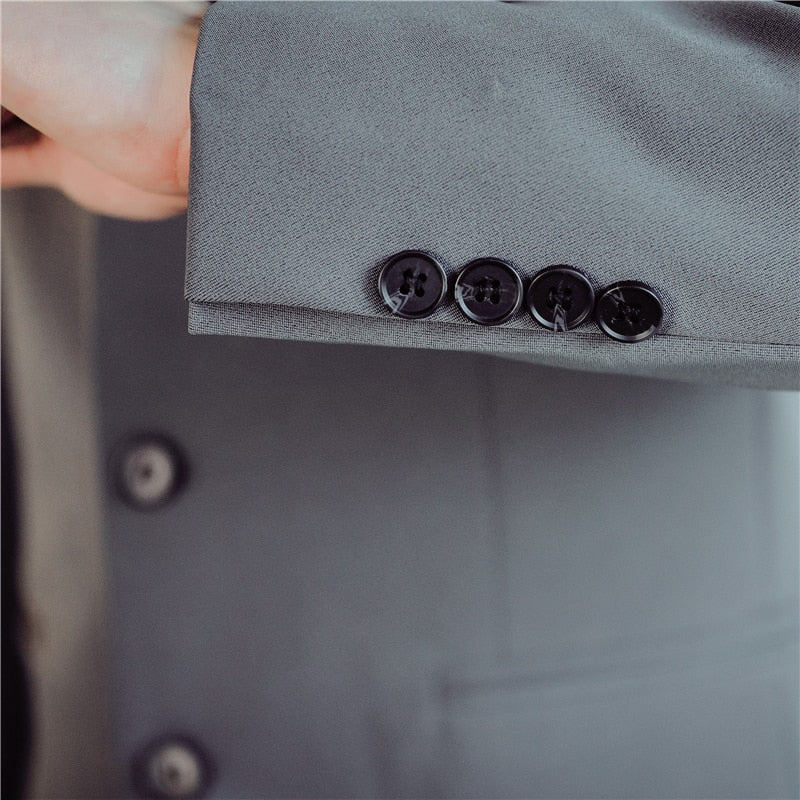 2 Piece Collarless Suit