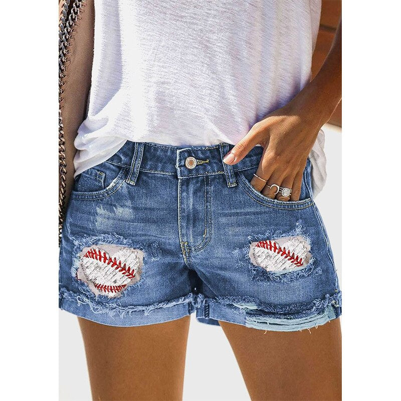 Ripped Denim Shorts