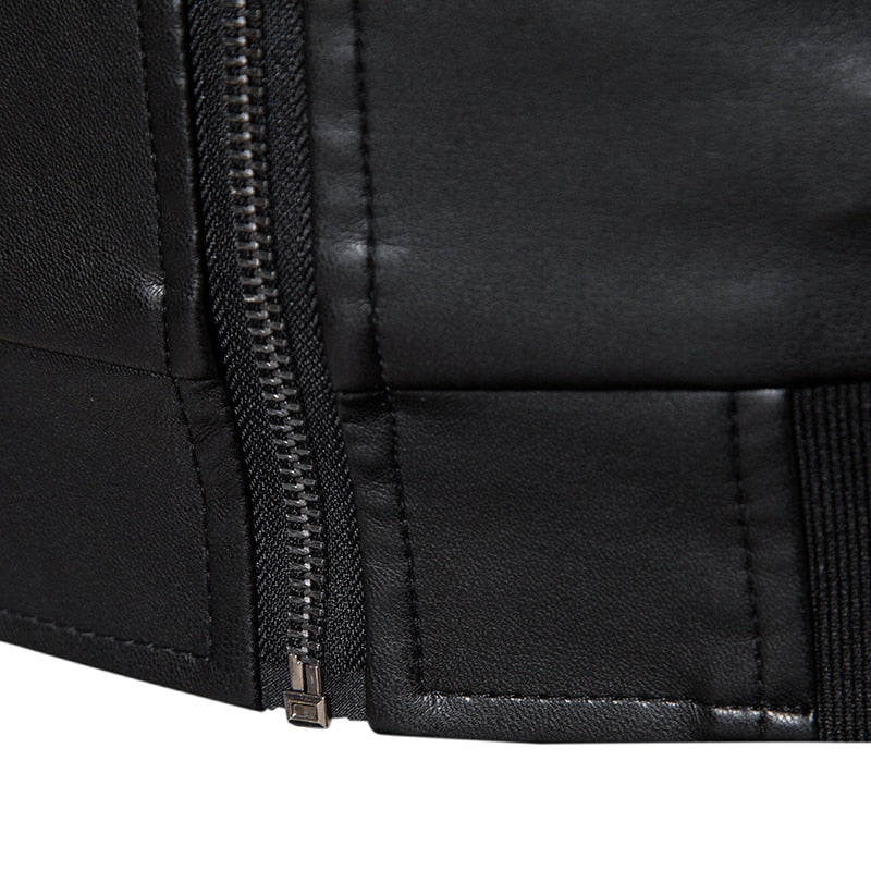 Faux Leather Moto Bomber Jacket