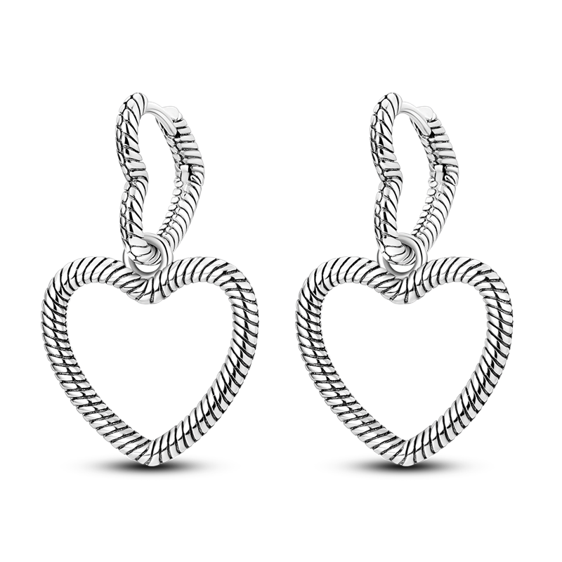 925 Silver Heart CZ Earrings