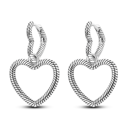 925 Silver Heart CZ Earrings