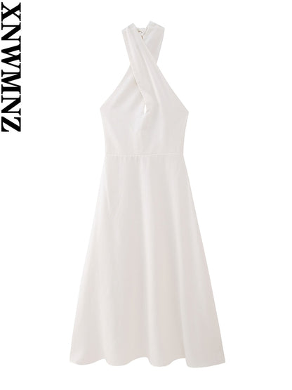 Crossover Halter Dress