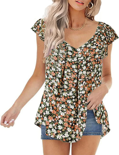 Backless Floral Print Shirt