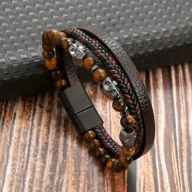 Biker Leather Bracelet