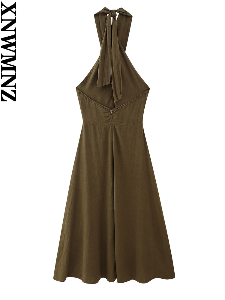 Crossover Halter Dress