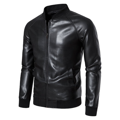 Faux Leather Moto Bomber Jacket