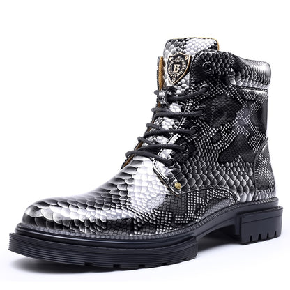 Snakeskin Motorcycle Boots