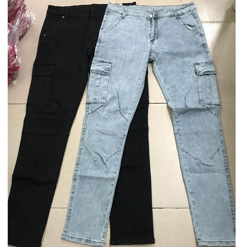 Denim Cargo Pants