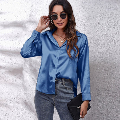 Satin Tie-Front Shirt