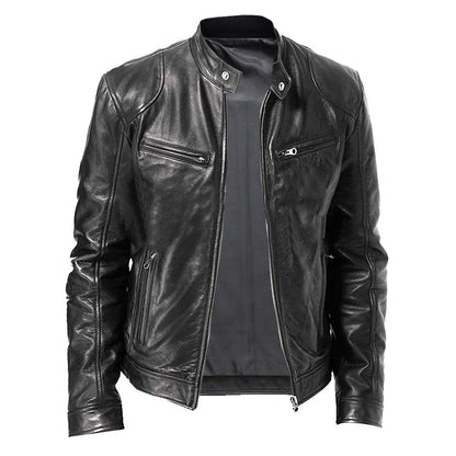 Faux Leather Slim Jacket