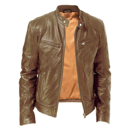 Faux Leather Slim Jacket