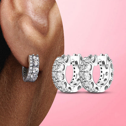 925 Silver Heart CZ Earrings