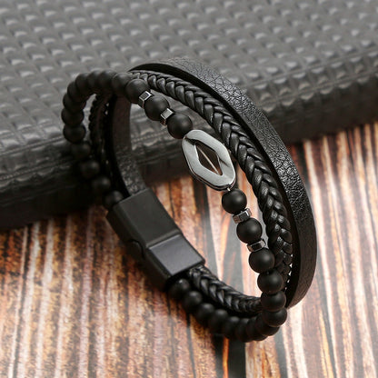 Hot Bead Leather Bracelet