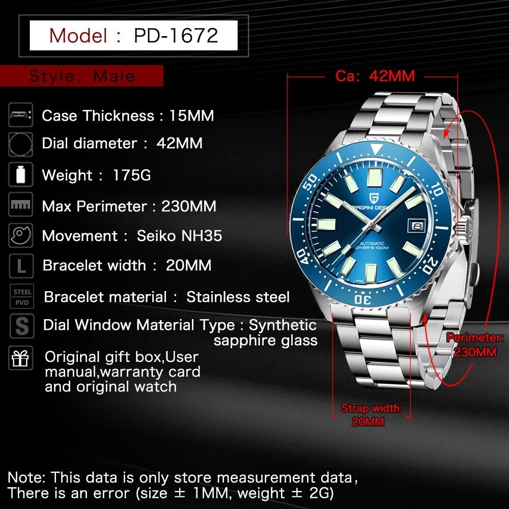 PAGANI BLUE Automatic Watch