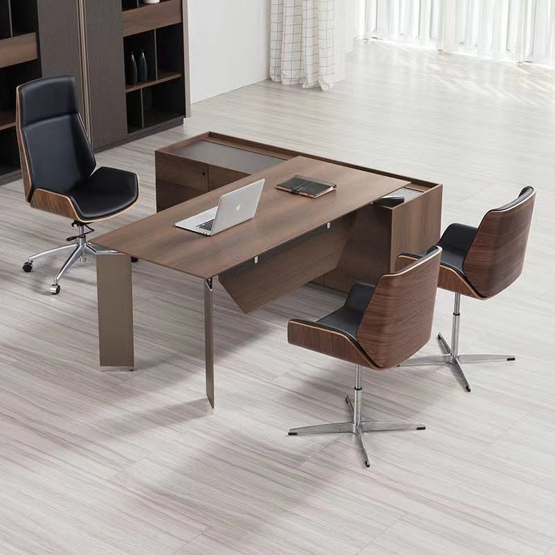 High-Back Bentwood Swivel Chair