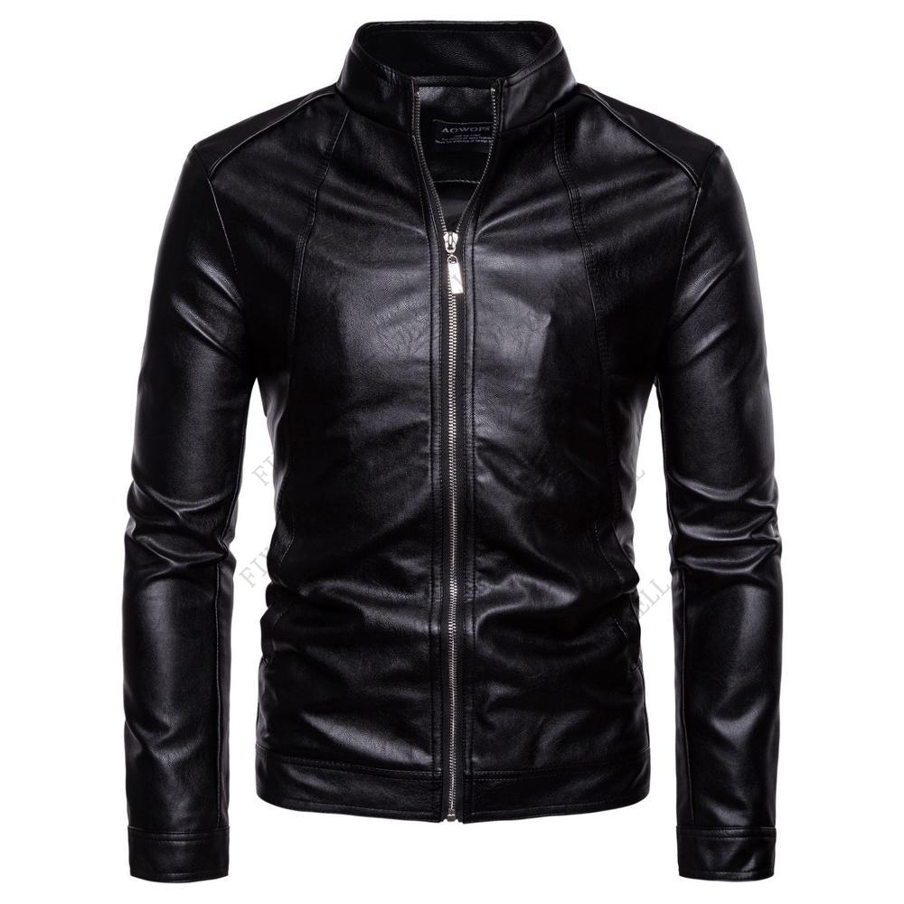 Slim Fit Faux Leather Jacket