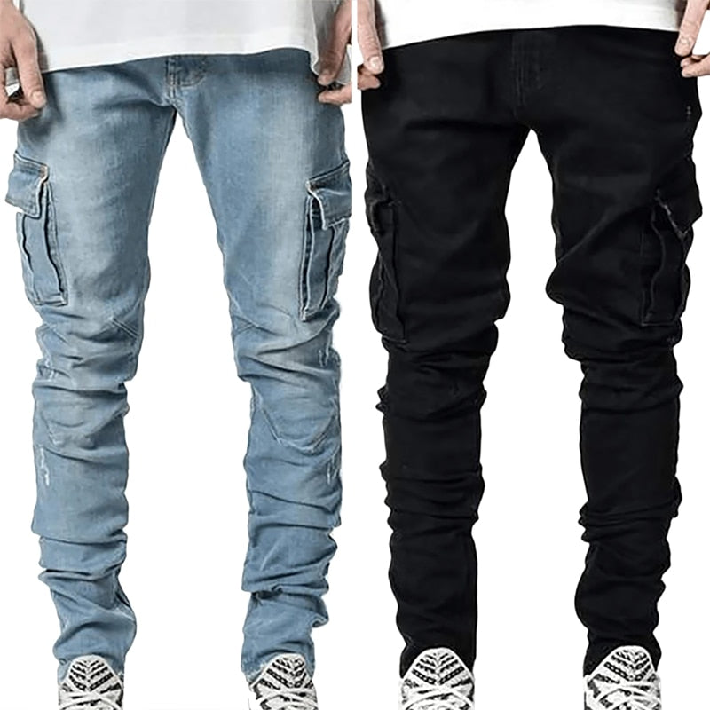 Denim Cargo Pants