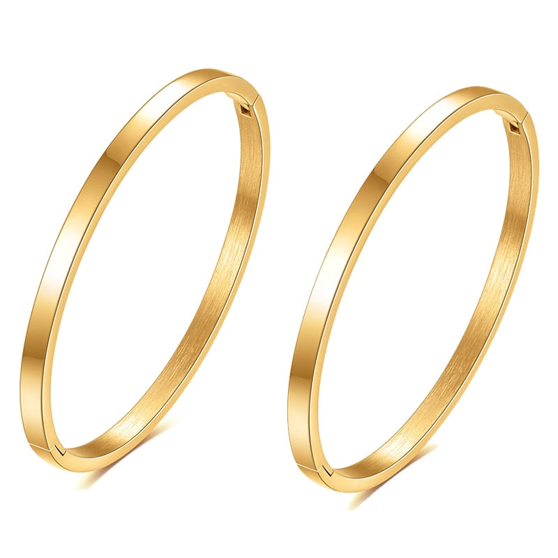 VQYSKO 4mm Stainless Steel Bangles