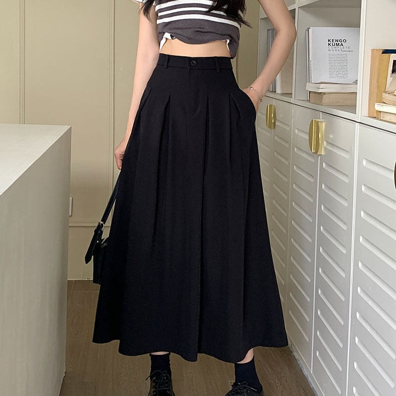 Elegant Long Black Skirt