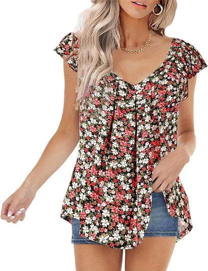 Backless Floral Print Shirt