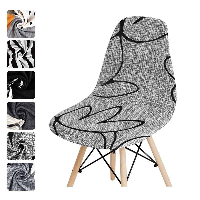 Solid Color Shell Chair Cover