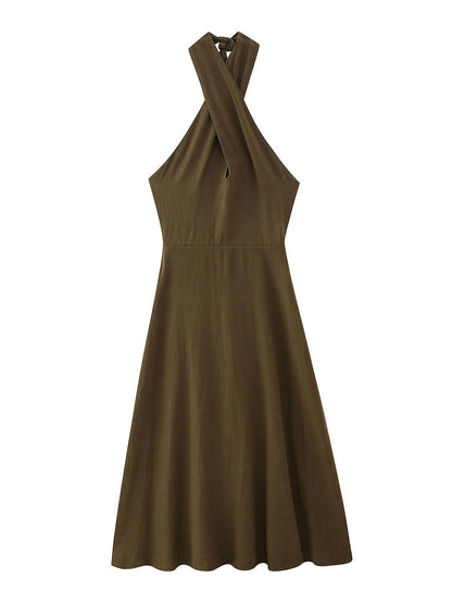 Crossover Halter Dress