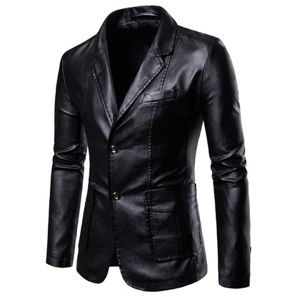 Faux Leather Cafe Racer Jacket