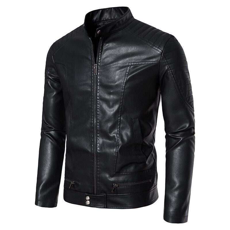Autumn Leather Bomber Jacket
