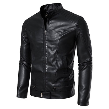 Autumn Leather Bomber Jacket