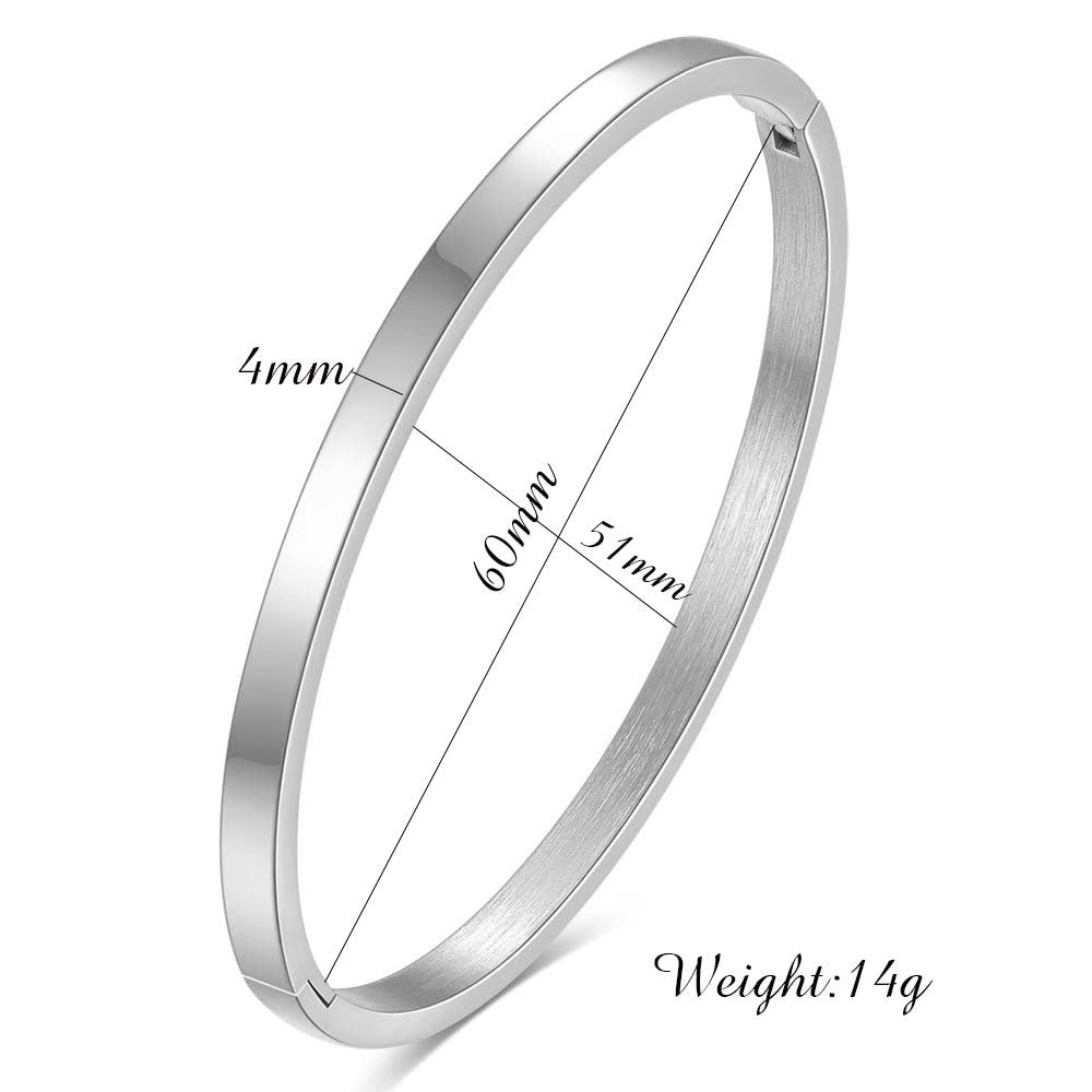 VQYSKO 4mm Stainless Steel Bangles
