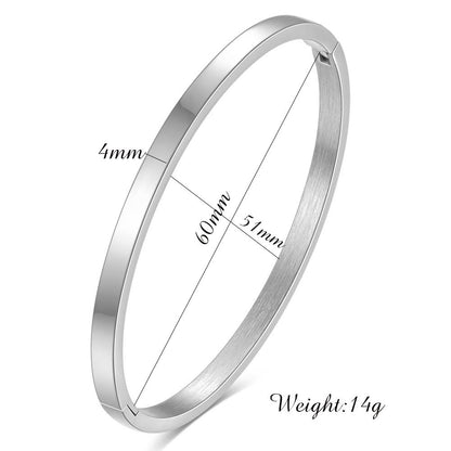 VQYSKO 4mm Stainless Steel Bangles