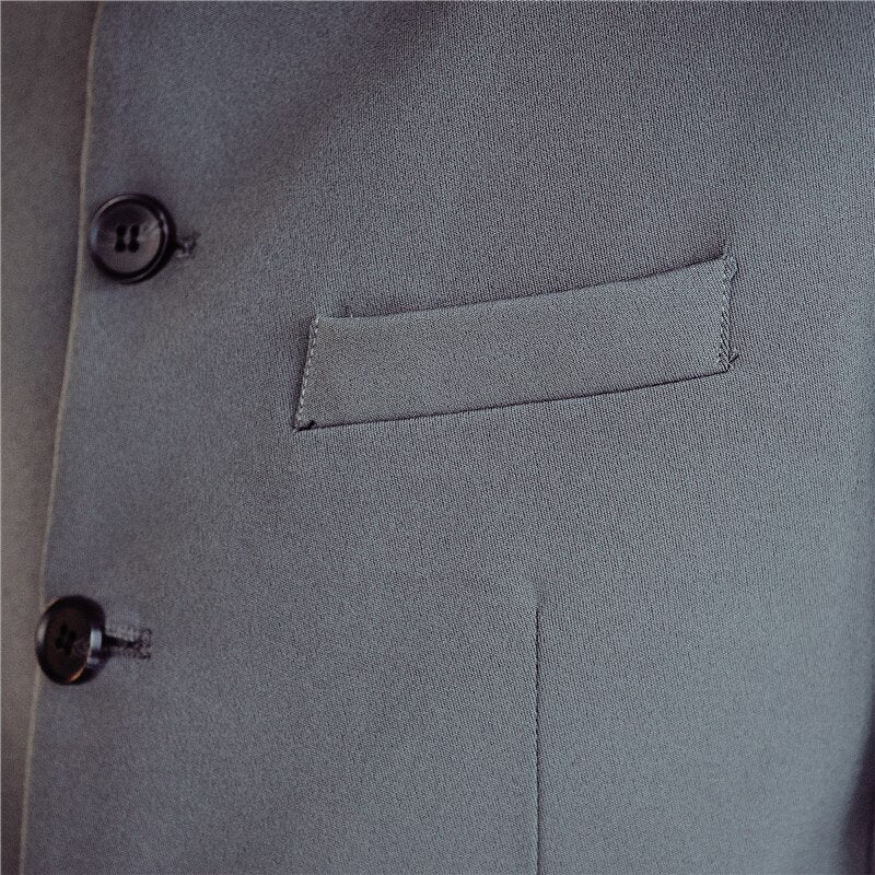 2 Piece Collarless Suit