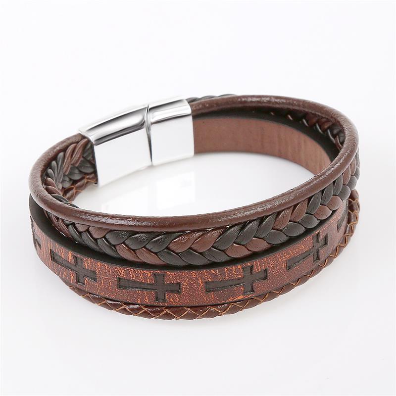 Religious Leather Bracelet