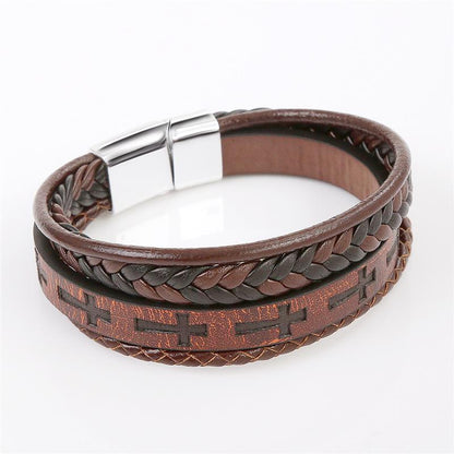 Religious Leather Bracelet