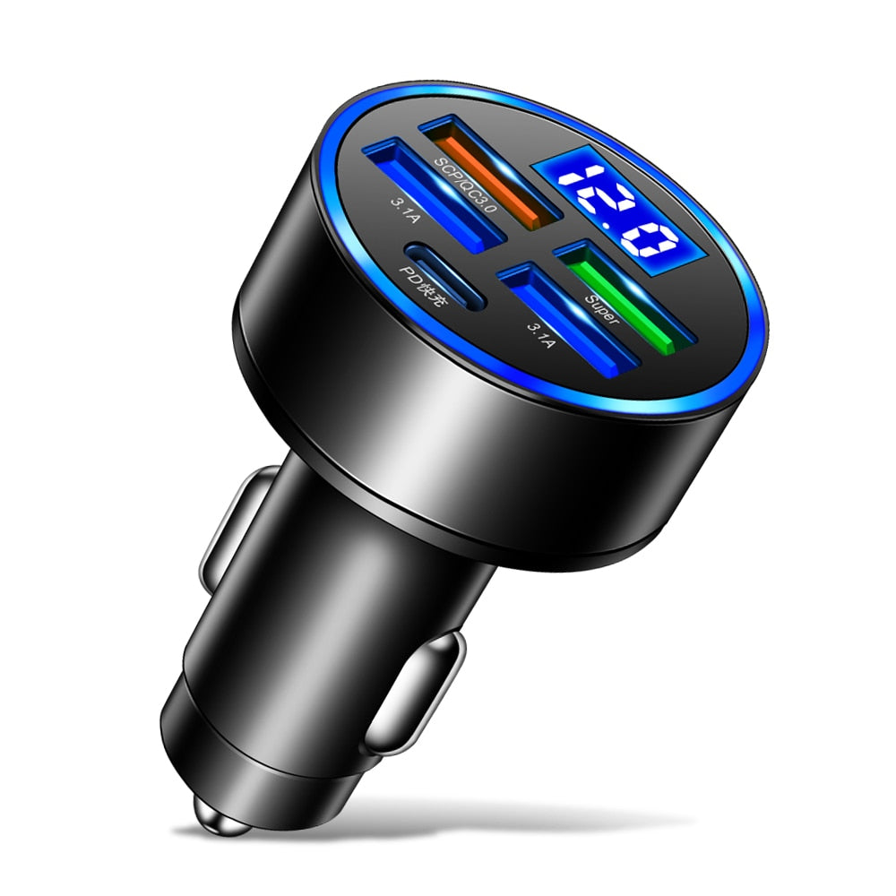 250W 5 Port LED Car Charger