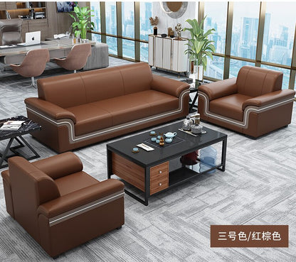 Simple Leather Reception Sofa