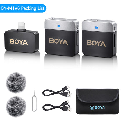 BOYA BY-M1V Lapel Condenser Microphone for iPhone