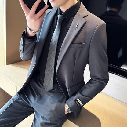 Textured Casual Two-Piece Suit
